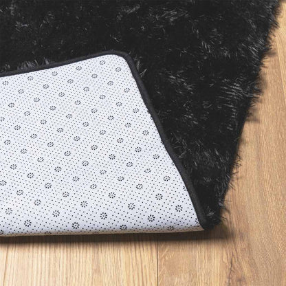 Tappeto Shaggy a Pelo Lungo NAVARRA Nero 60x100 cm poliestere | homemem39
