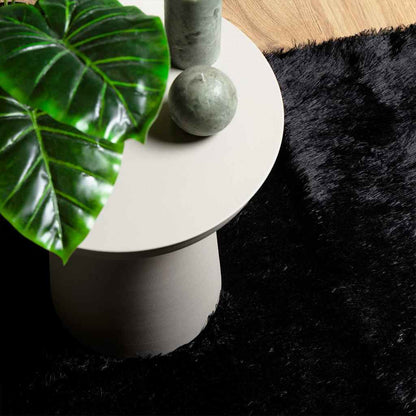 Tappeto Shaggy a Pelo Lungo NAVARRA Nero 60x100 cm poliestere | homemem39