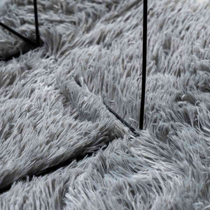 Tappeto Shaggy a Pelo Lungo NAVARRA Grigio Chiaro 120x170 cm - homemem39
