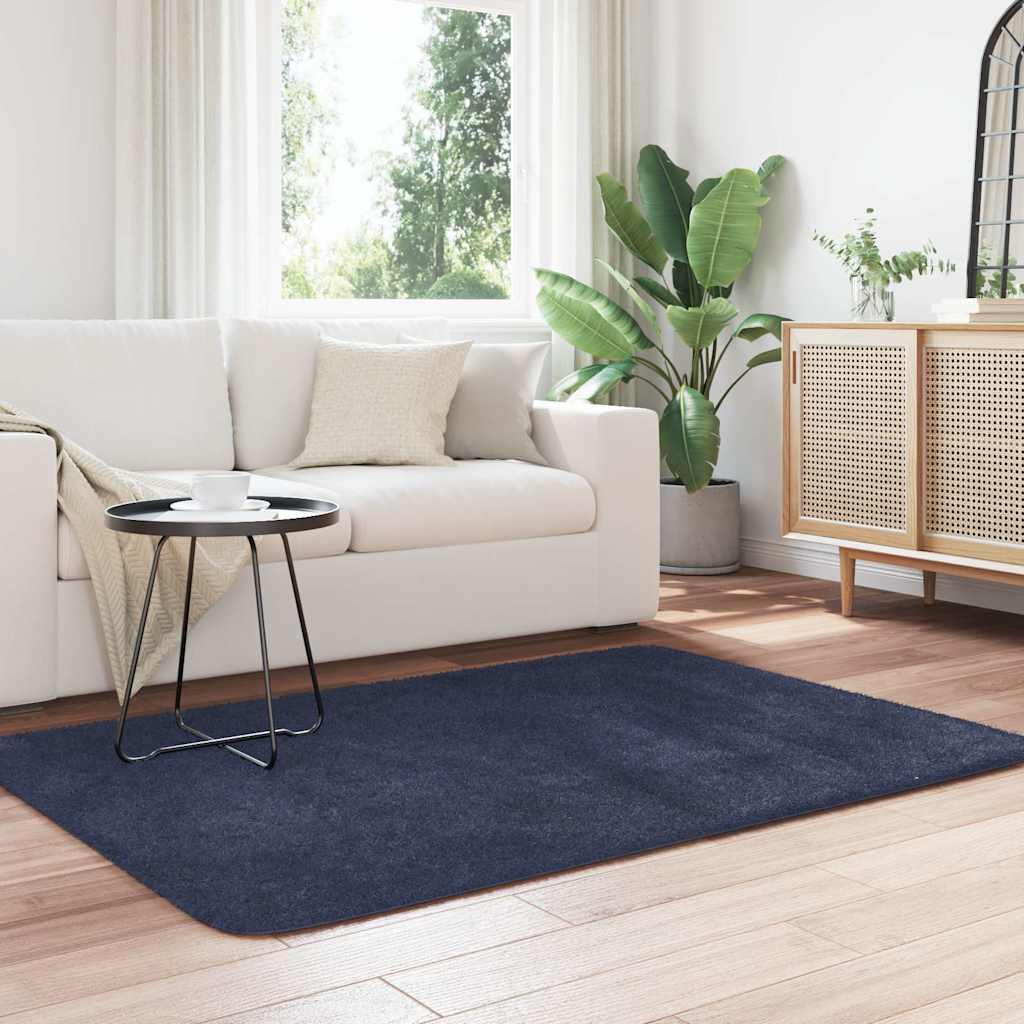 Tappeto Shaggy a Pelo Lungo NAVARRA Blu Marino 120x170 cm - homemem39