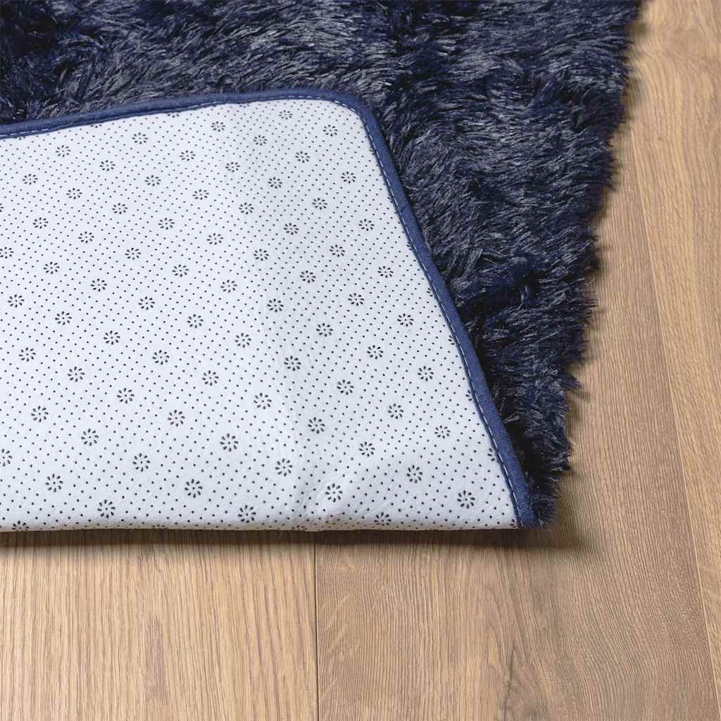 Tappeto Shaggy a Pelo Lungo NAVARRA Blu Marino 130x200 cm | homemem39