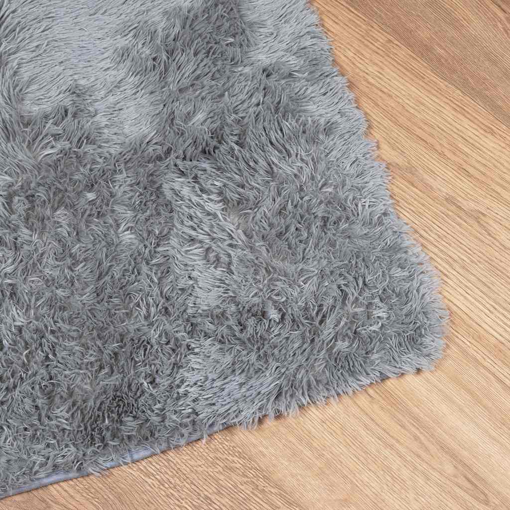 Tappeto Shaggy a Pelo Lungo NAVARRA Grigio Argento 130x200cm - homemem39