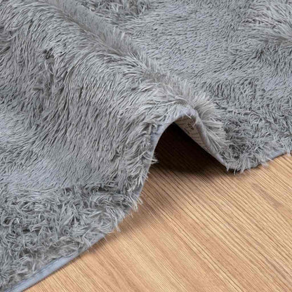 Tappeto Shaggy a Pelo Lungo NAVARRA Grigio Argento 130x200cm - homemem39