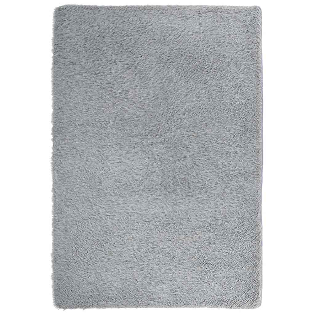 Tappeto Shaggy a Pelo Lungo NAVARRA Grigio Argento 200x290cm - homemem39