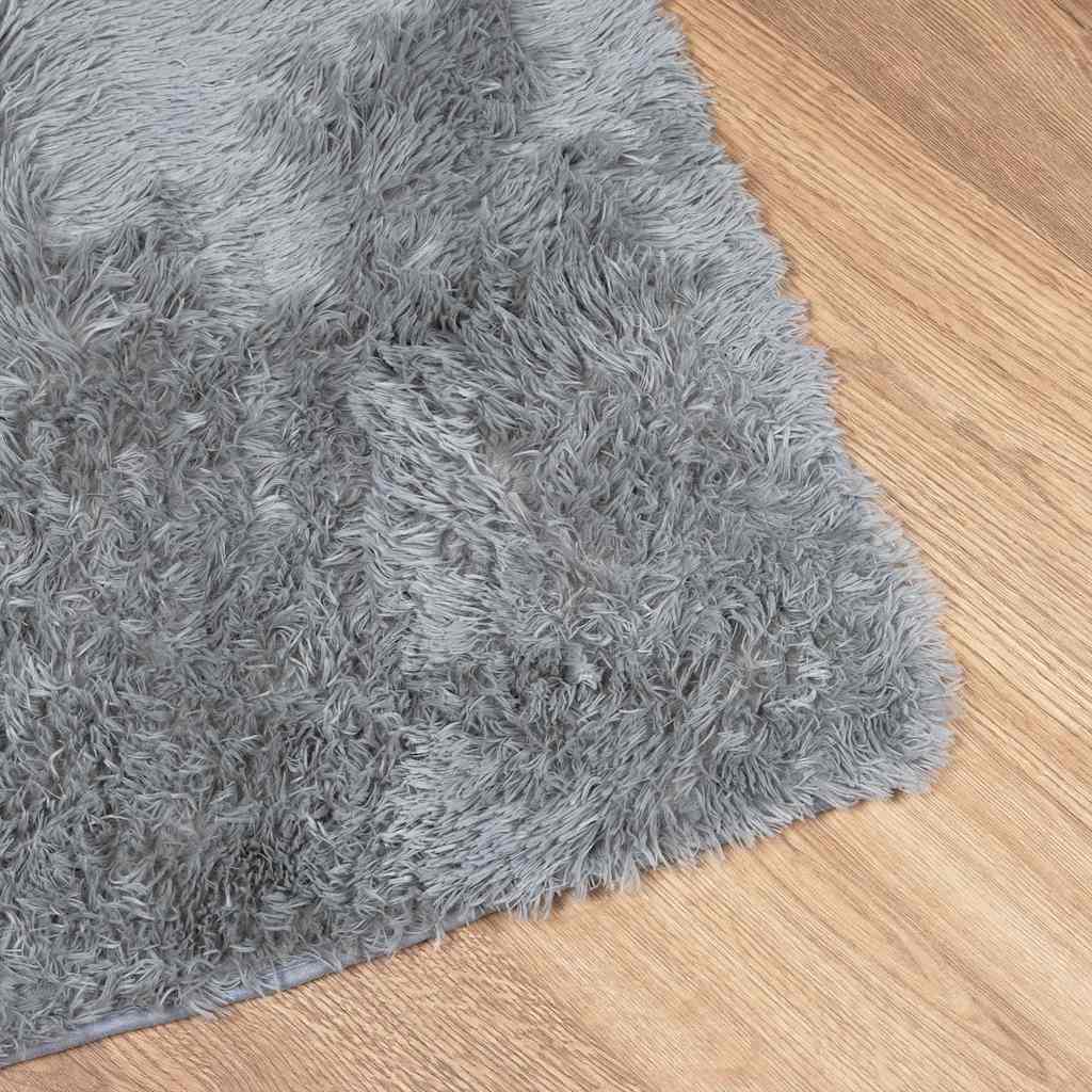 Tappeto Shaggy a Pelo Lungo NAVARRA Grigio Argento 200x290cm - homemem39