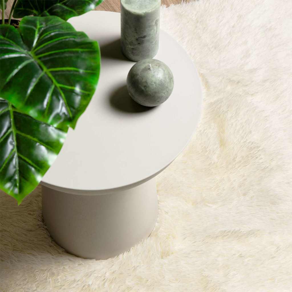 Tappeto Shaggy a Pelo Lungo NAVARRA Crema 240x340 cm poliestere