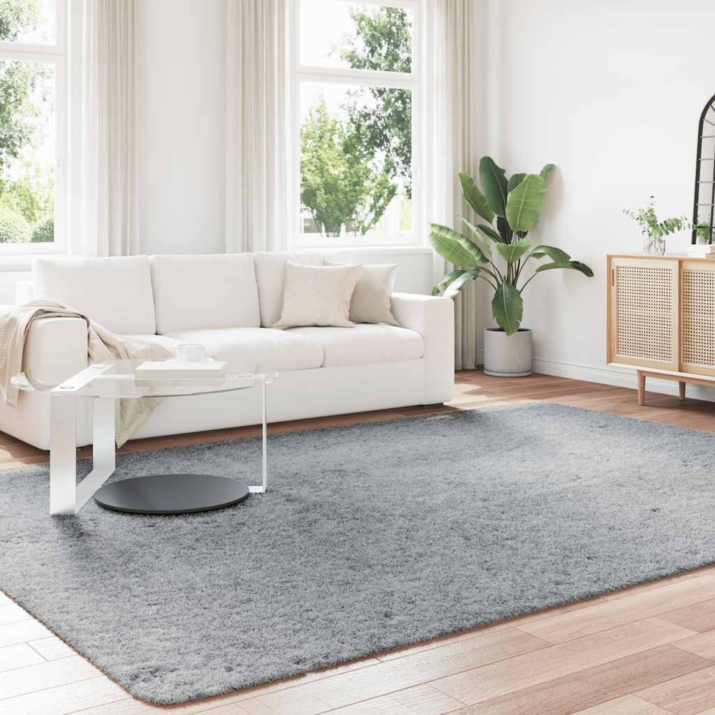Tappeto Shaggy a Pelo Lungo NAVARRA Grigio Chiaro 240x340 cm