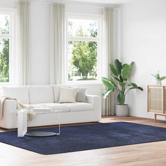 Tappeto Shaggy a Pelo Lungo NAVARRA Blu Marino 240x340 cm - homemem39