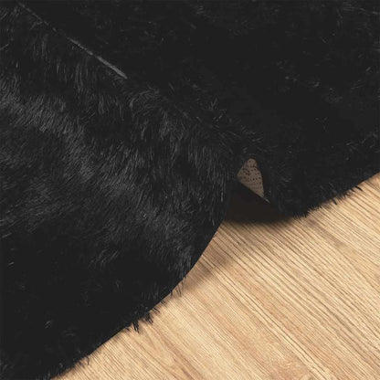 Tappeto Shaggy a Pelo Lungo NAVARRA Nero 120x120 cm poliestere