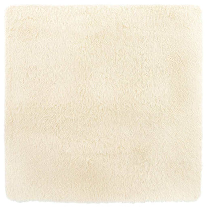 Tappeto Shaggy a Pelo Lungo NAVARRA Crema 120x120 cm poliestere - homemem39