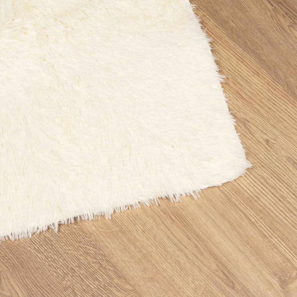 Tappeto Shaggy a Pelo Lungo NAVARRA Crema 120x120 cm poliestere - homemem39