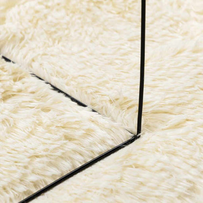 Tappeto Shaggy a Pelo Lungo NAVARRA Crema 120x120 cm poliestere