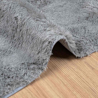 Tappeto Shaggy a Pelo Lungo NAVARRA Grigio Chiaro 120x120 cm