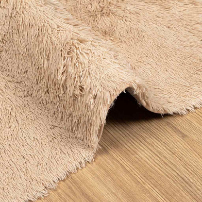 Tappeto Shaggy a Pelo Lungo NAVARRA Beige 160x160 cm poliestere - homemem39