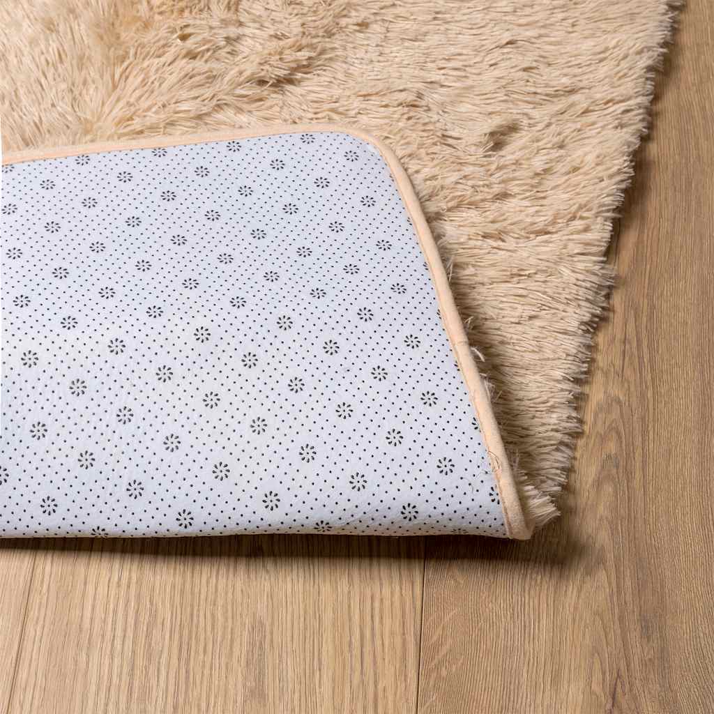 Tappeto Shaggy a Pelo Lungo NAVARRA Beige 160x160 cm poliestere - homemem39