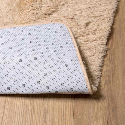 Tappeto Shaggy a Pelo Lungo NAVARRA Beige 160x160 cm poliestere - homemem39