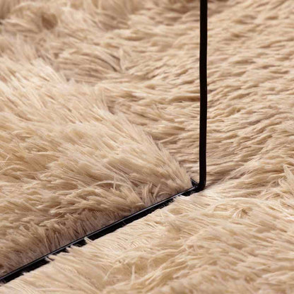 Tappeto Shaggy a Pelo Lungo NAVARRA Beige 160x160 cm poliestere - homemem39