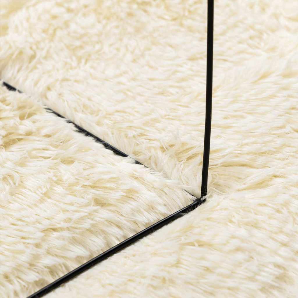 Tappeto Shaggy a Pelo Lungo NAVARRA Crema 160x160 cm poliestere