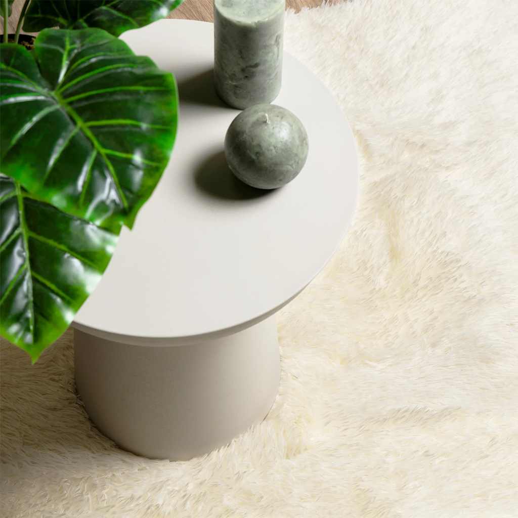 Tappeto Shaggy a Pelo Lungo NAVARRA Crema 200x200 cm poliestere