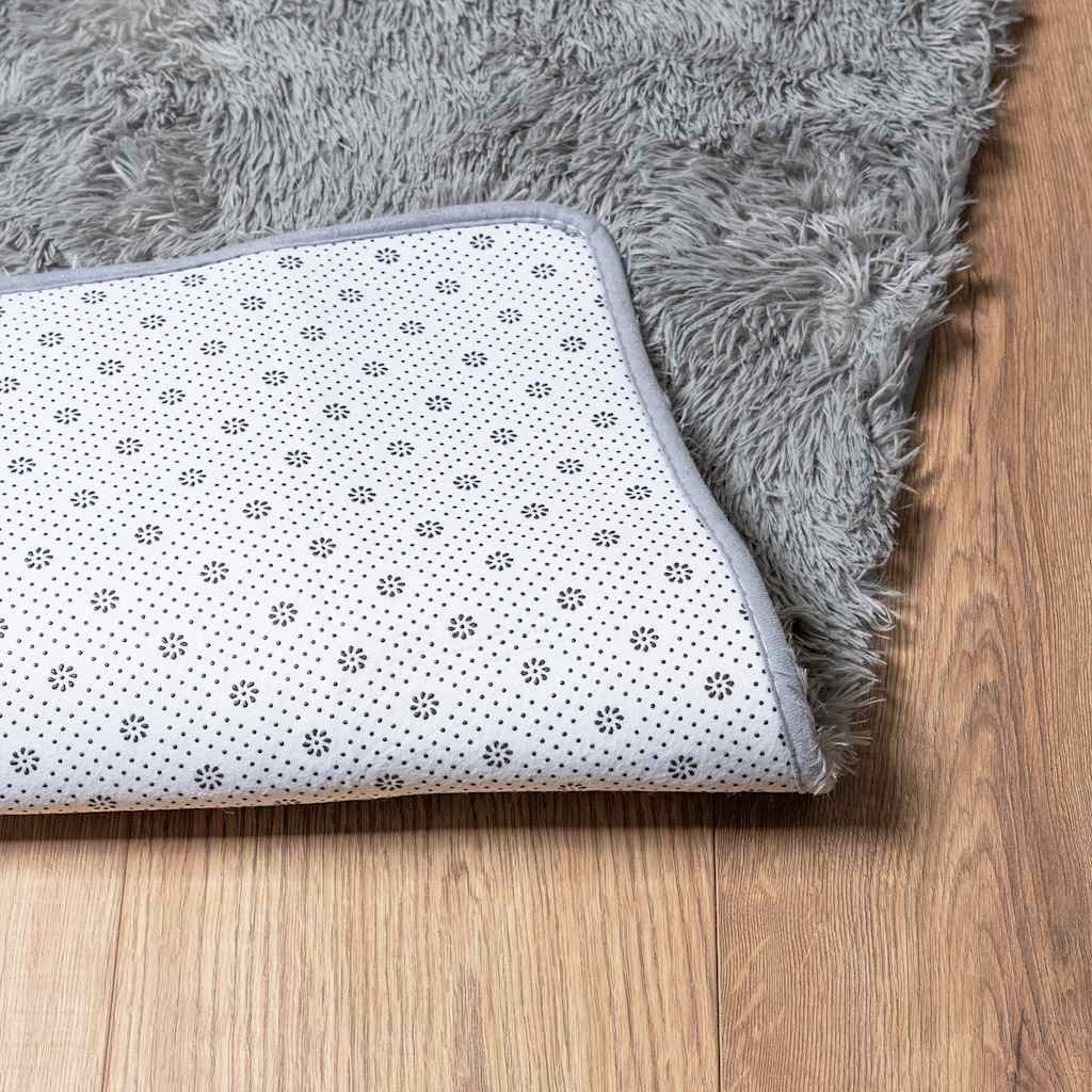Tappeto Shaggy a Pelo Lungo NAVARRA Grigio Chiaro 200x200 cm