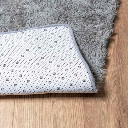 Tappeto Shaggy a Pelo Lungo NAVARRA Grigio Chiaro 200x200 cm