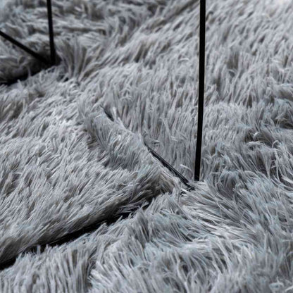 Tappeto Shaggy a Pelo Lungo NAVARRA Grigio Chiaro 200x200 cm - homemem39