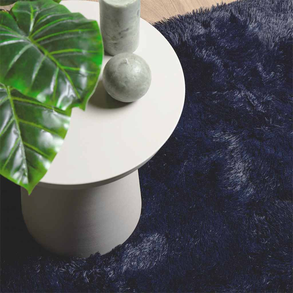 Tappeto Shaggy a Pelo Lungo NAVARRA Blu Marino 200x200 cm - homemem39