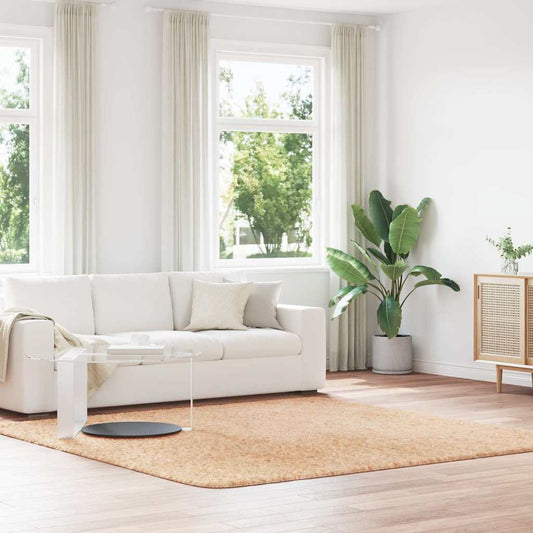 Tappeto Shaggy a Pelo Lungo NAVARRA Beige 240x240 cm poliestere - homemem39