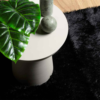 Tappeto Shaggy a Pelo Lungo NAVARRA Nero 240x240 cm poliestere - homemem39