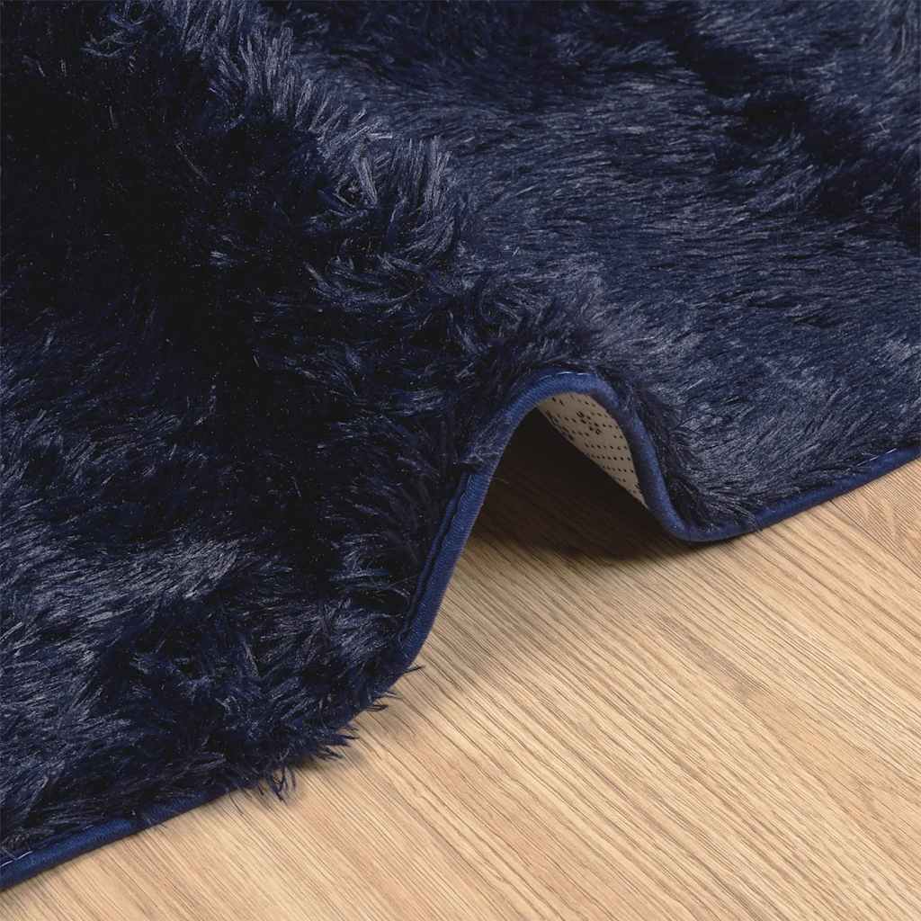 Tappeto Shaggy a Pelo Lungo NAVARRA Blu Marino 240x240 cm