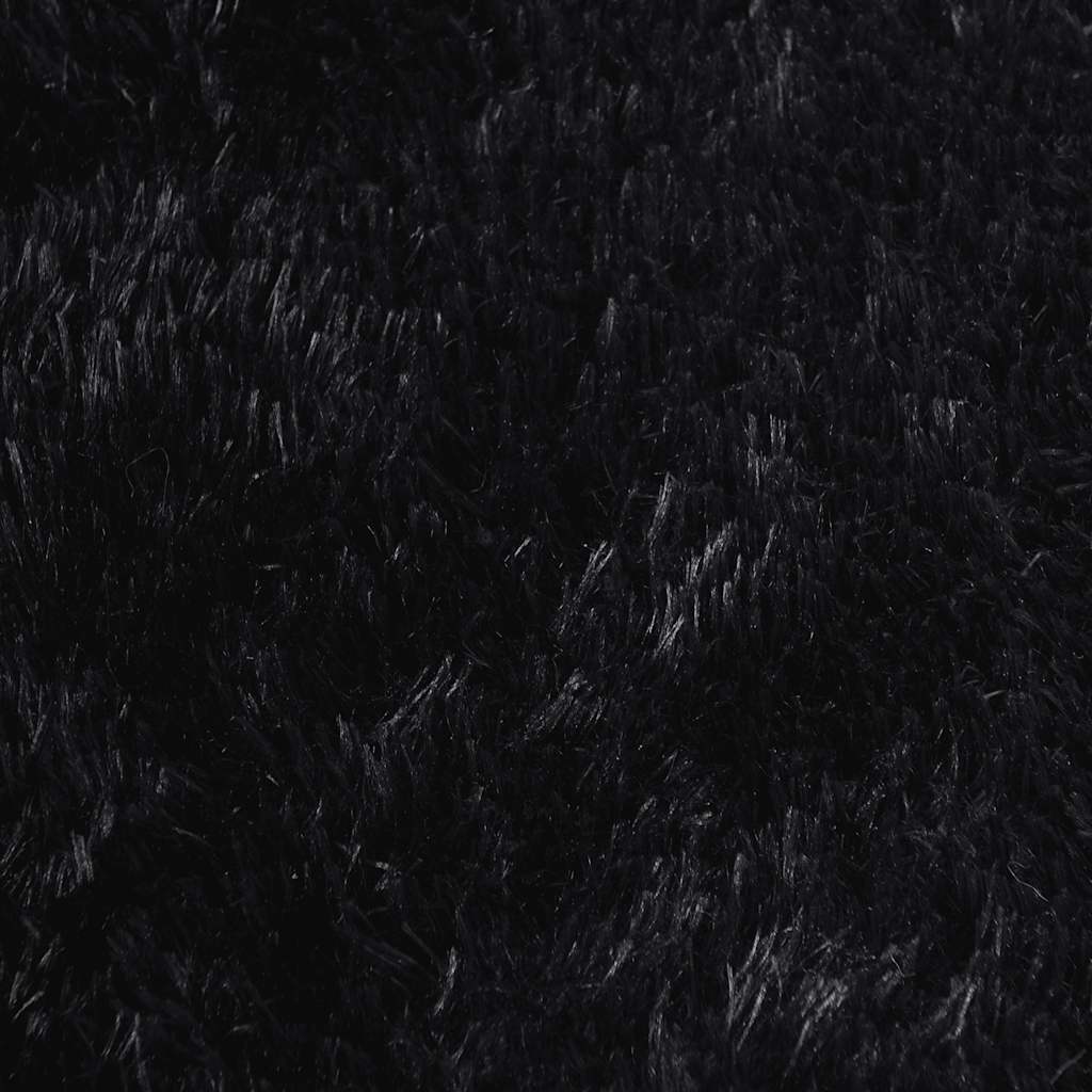 Tappeto Shaggy a Pelo Lungo NAVARRA Nero 100x100 cm poliestere