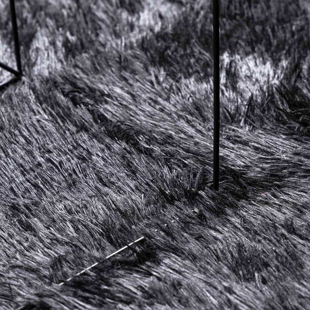 Tappeto Shaggy a Pelo Lungo NAVARRA Grigio Scuro 100x100 cm