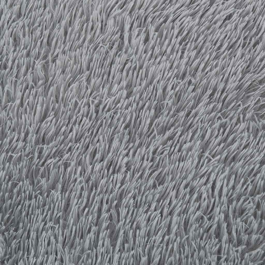 Tappeto Shaggy a Pelo Lungo NAVARRA Grigio Chiaro 100x100 cm