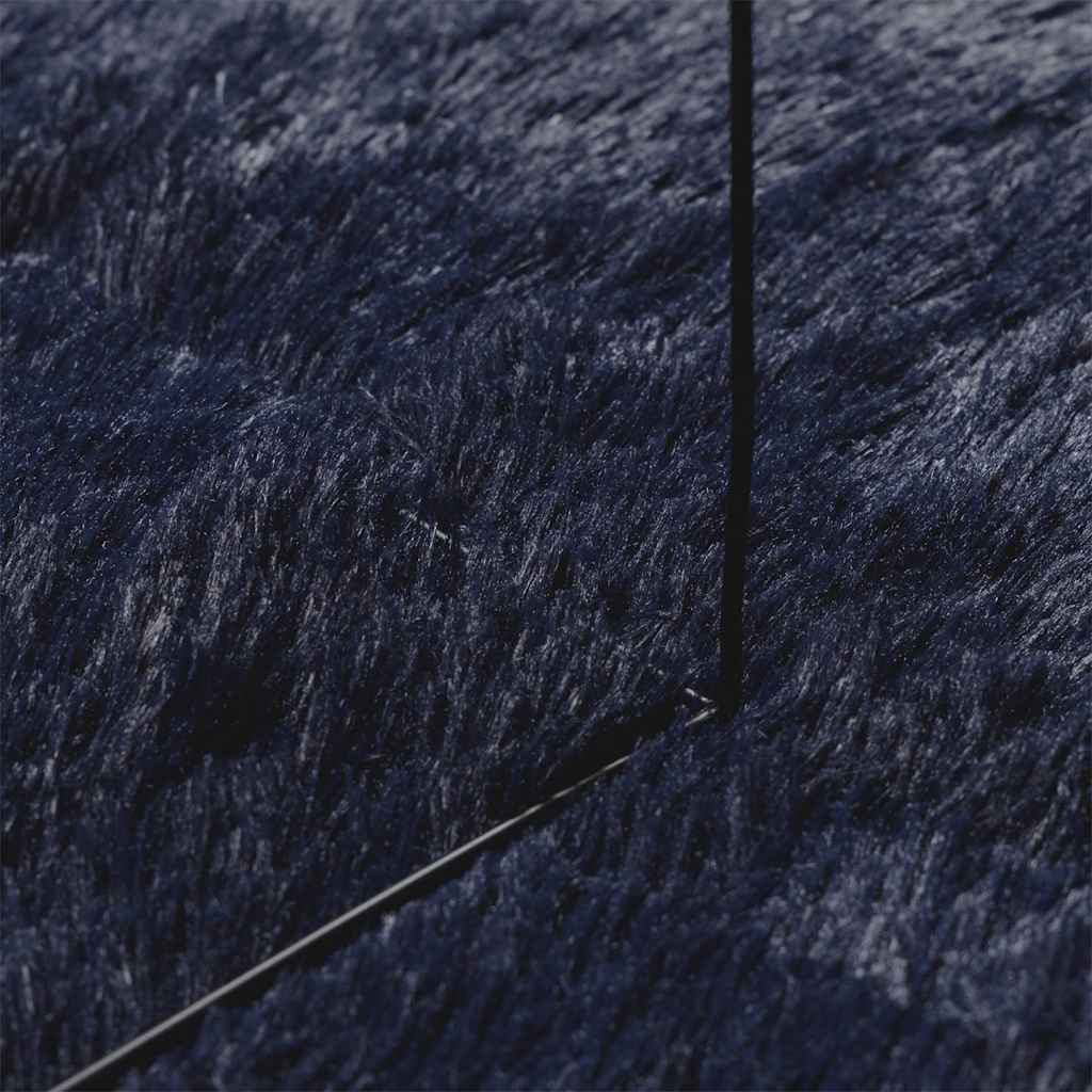 Tappeto Shaggy a Pelo Lungo NAVARRA Blu Marino 100x100 cm