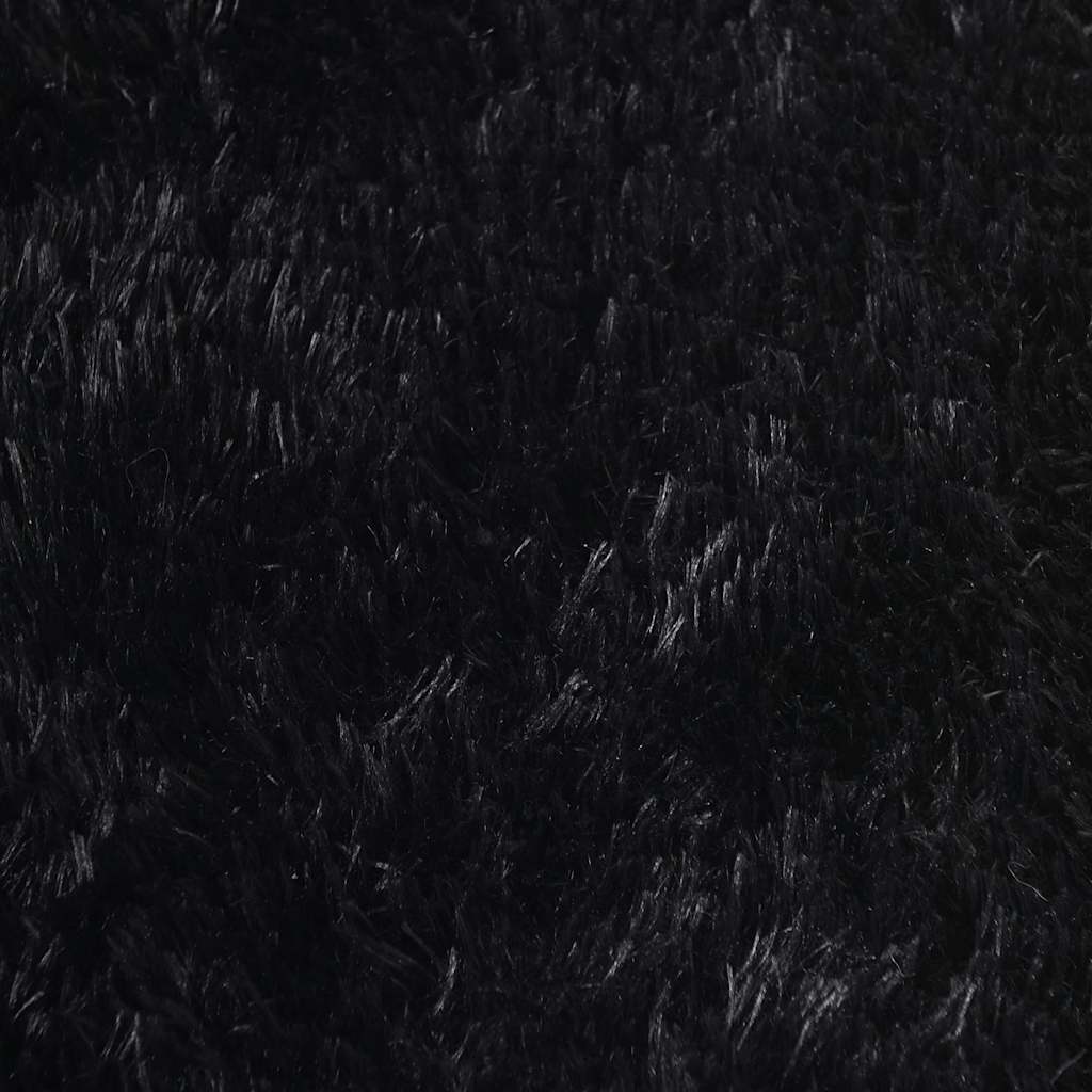 Tappeto Shaggy a Pelo Lungo NAVARRA Nero 120x120 cm poliestere