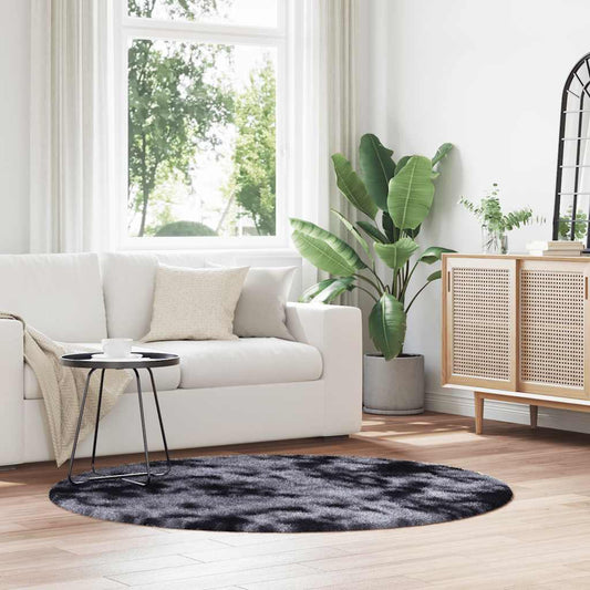 Tappeto Shaggy a Pelo Lungo NAVARRA Grigio Scuro 160x160 cm - homemem39