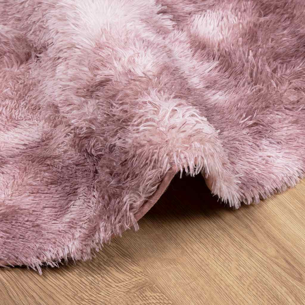 Tappeto Shaggy a Pelo Lungo NAVARRA Rosa Antico 160x160cm