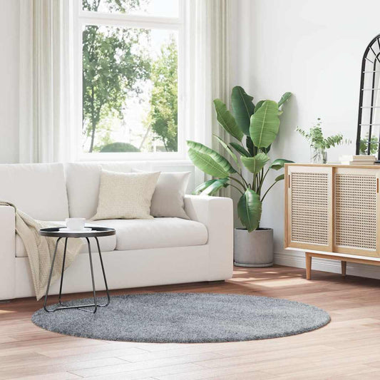 Tappeto Shaggy a Pelo Lungo NAVARRA Grigio Chiaro 160x160 cm