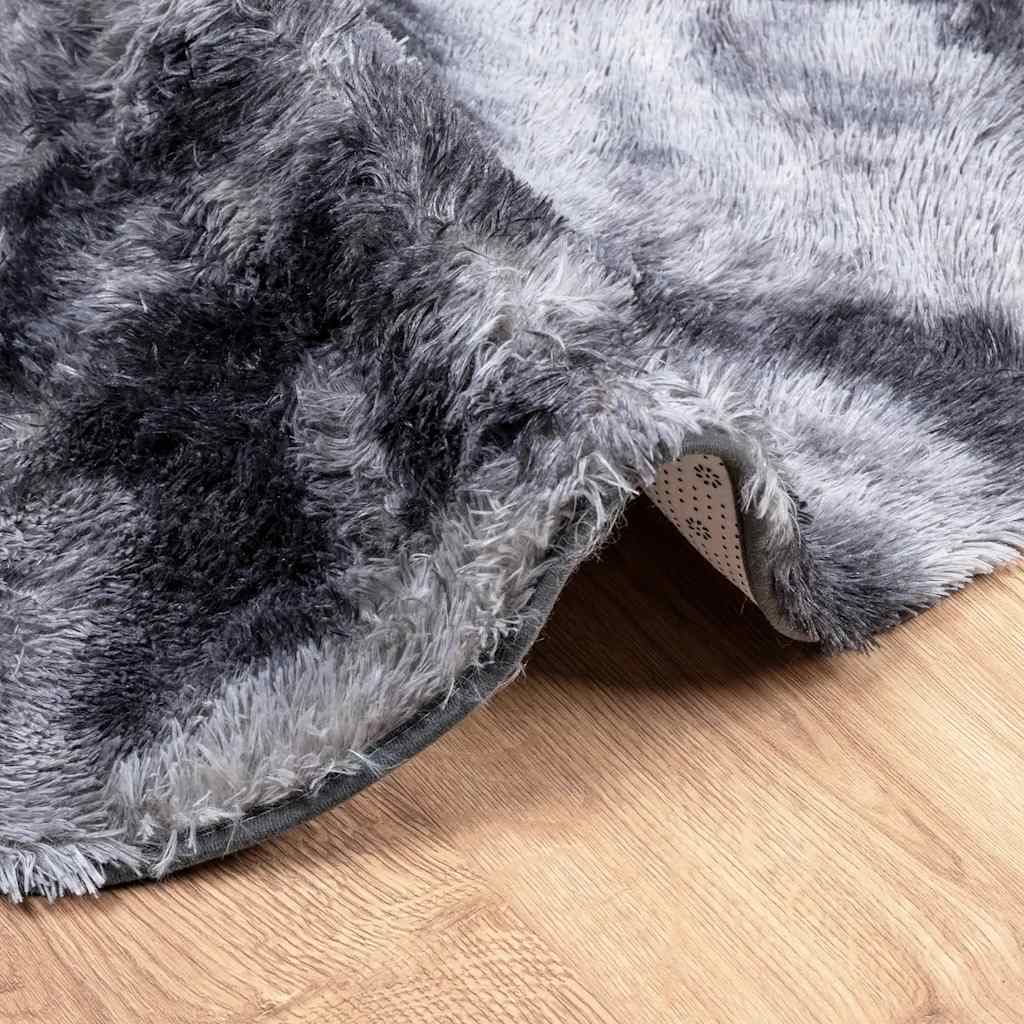 Tappeto Shaggy a Pelo Lungo NAVARRA Grigio Scuro 200x200 cm