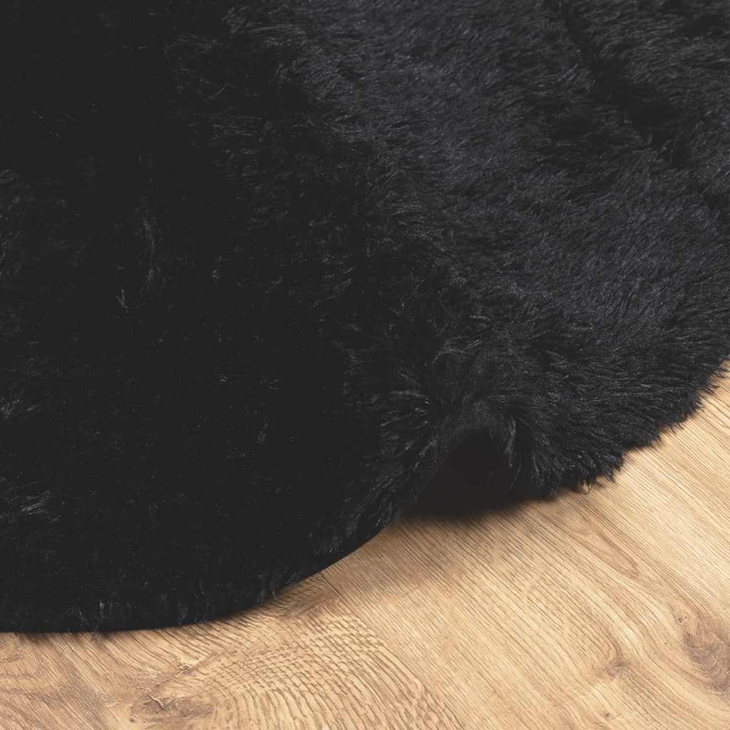 Tappeto Shaggy a Pelo Lungo NAVARRA Nero 240x240 cm poliestere