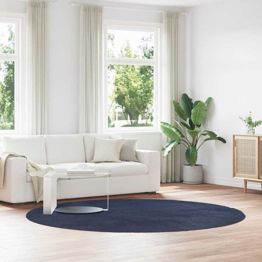 Tappeto Shaggy a Pelo Lungo NAVARRA Blu Marino 240x240 cm - homemem39
