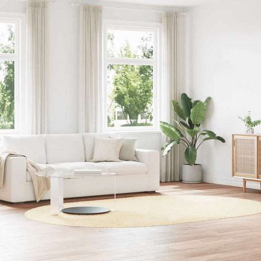 Tappeto Shaggy a Pelo Lungo NAVARRA Crema 300x200 cm poliestere