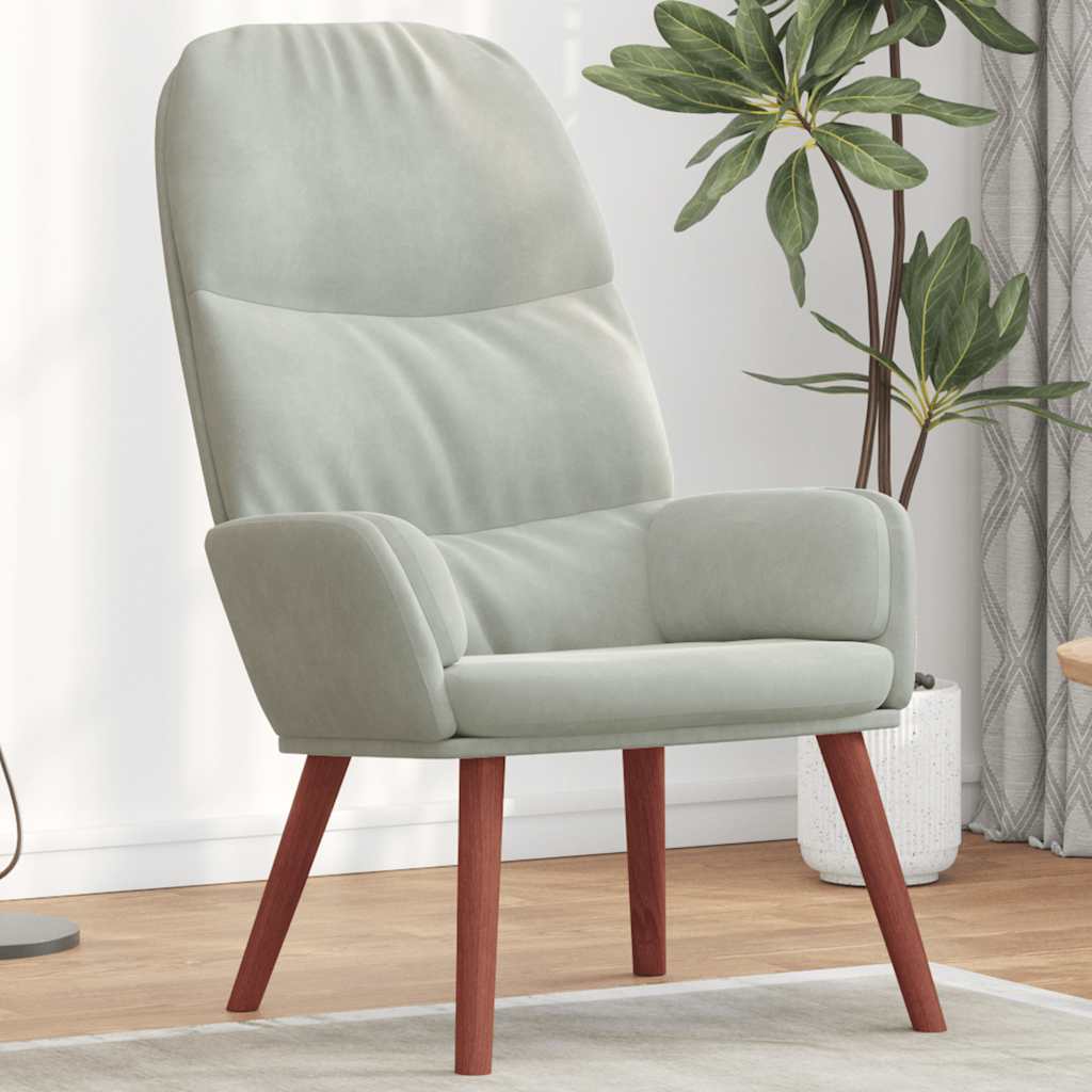 Sedia Relax Grigio Chiaro in Velluto - homemem39