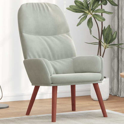 Sedia Relax Grigio Chiaro in Velluto - homemem39