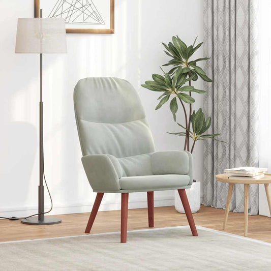 Sedia Relax Grigio Chiaro in Velluto - homemem39