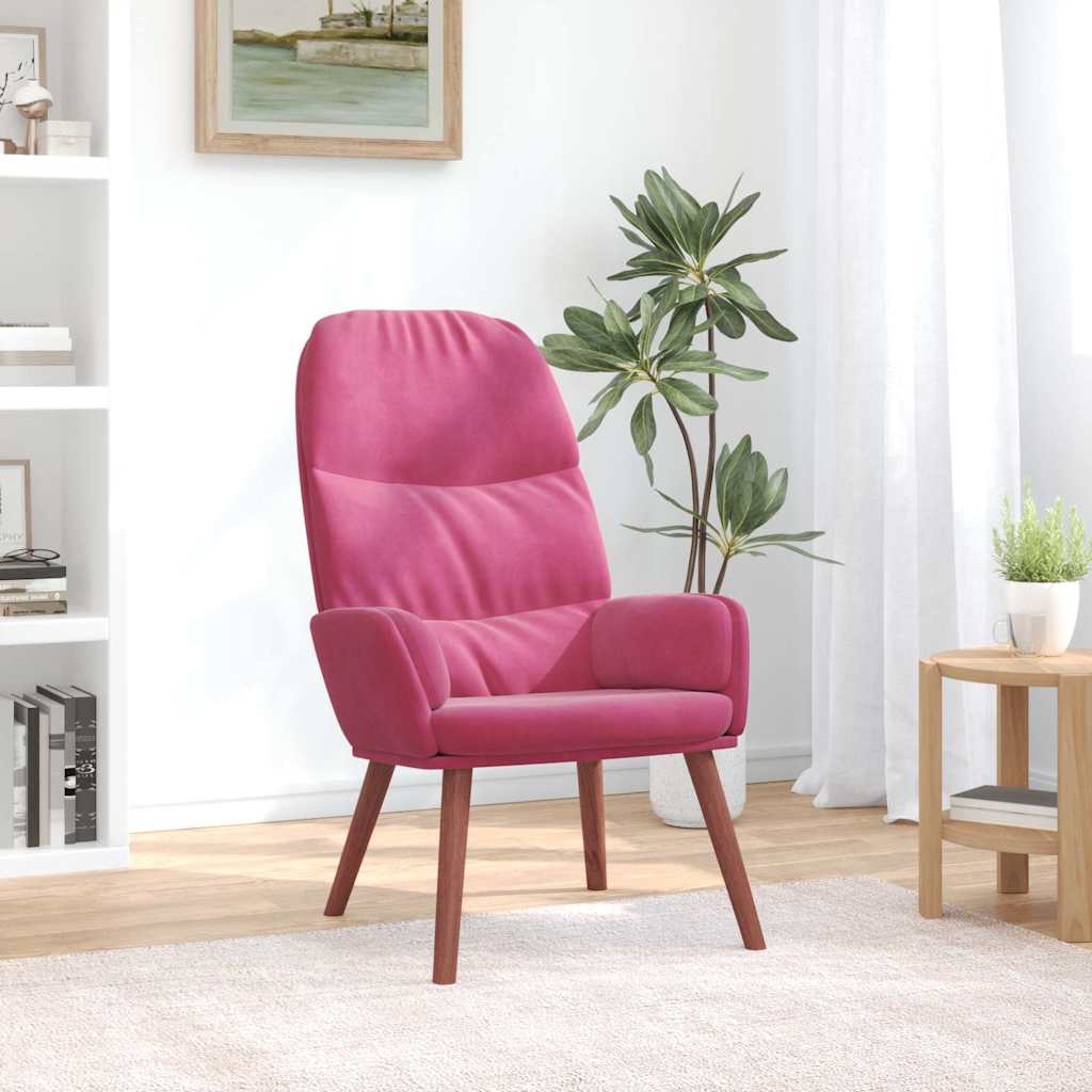 Sedia Relax Rosso Vino in Velluto - homemem39