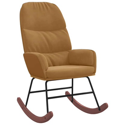 Sedia a Dondolo Marrone in Velluto