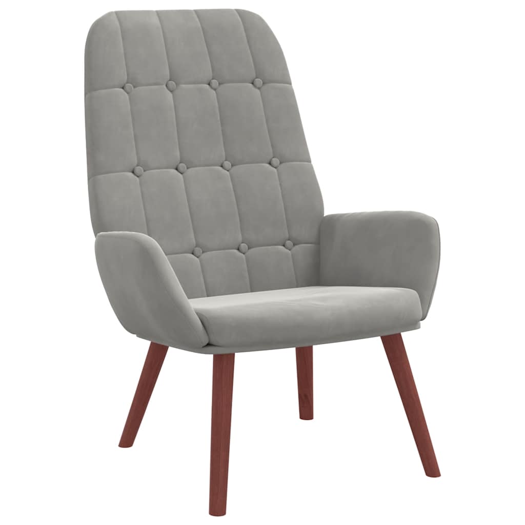 Sedia Relax Grigio Chiaro in Velluto