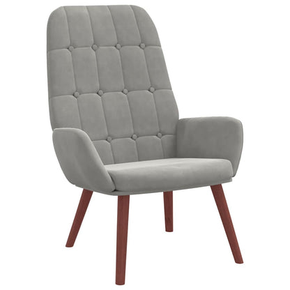 Sedia Relax Grigio Chiaro in Velluto