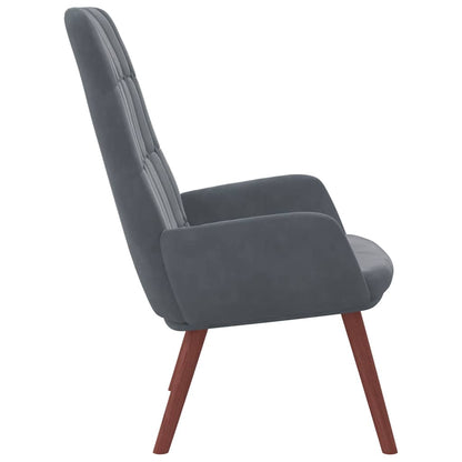 Sedia Relax Grigio Scuro in Velluto - homemem39